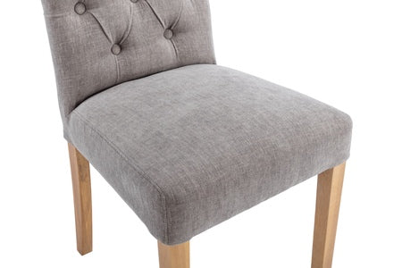 Button Back Scroll Top Dining Chair - Grey