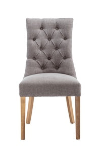 Curved Button Back Dining Chair - Natural