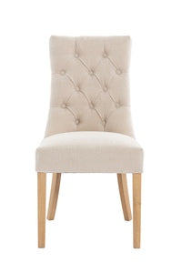 Curved Button Back Dining Chair - Natural