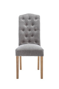 Button Back Dining Chair - Grey