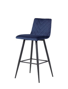 CH64-BL-V Retro Bar Stool - Blue Velvet