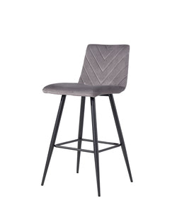 CH64-DG-V Retro Bar Stool - Dark Grey Velvet
