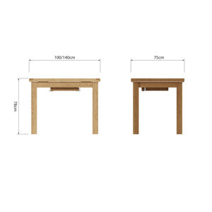 1M Butterfly Extending Table With Metal Runner
