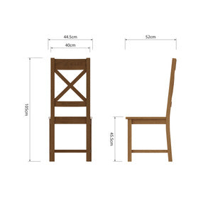 Cross Back Chair Wooden Seat