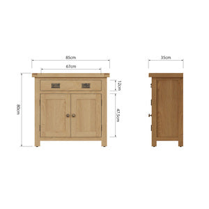 Small 2 Door 1 Drawer Sideboard