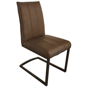 TRE001 Trent Cantilever Dining Chair In Vintage Brown Pu