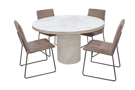 Dining Table Round - Bone White 1300