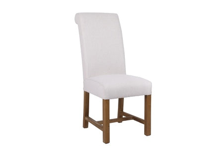 CH27-NAT Scroll Back Chair In Natural Fabric