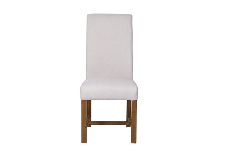 Scroll Back Chair In Natural Fabric