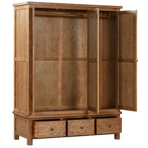 Triple Wardrobe With 3 Drawers