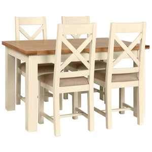 Cross Back Chair With Fabric Seat