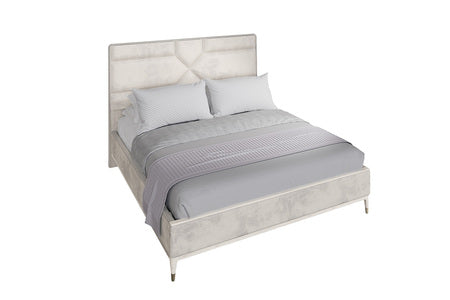 Dil-406-ST Bed 6' - Stone Sand Velvet