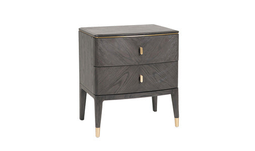 Bedside Table 2 Drawer - Ebony