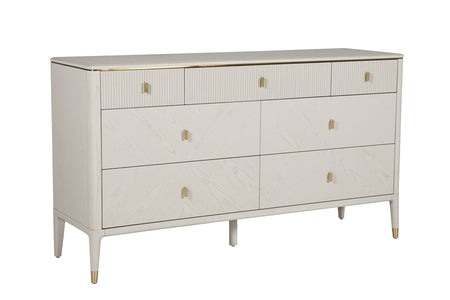 Dressing Chest 7 Drawer Ribbed Top Drws - Stone