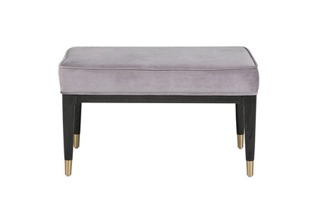Dressing Stool - Ebony Ecru Velvet