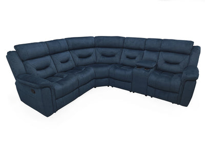 Dud-319-BL Corner Group Recliner - Blue (4 Pcs)