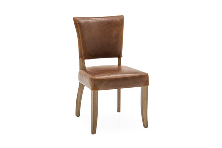 Duk-111-BR Dining Chair Leather - Tan Brown