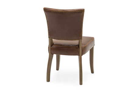 Dining Chair Leather - Tan Brown