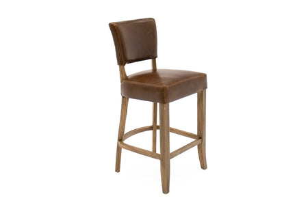 Duk-250-BR Bar Chair Leather - Tan Brown