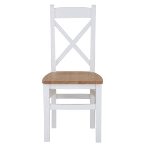 Cross Back Chair Wooden Seat