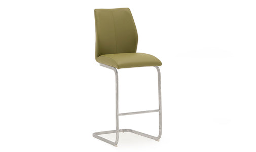 Eli-250-OL Bar Chair - Chrome Leg Olive