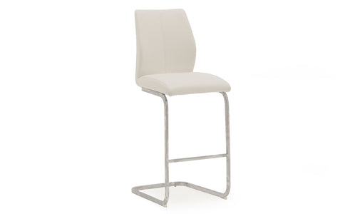 Eli-250-WH Bar Chair - Chrome Leg White