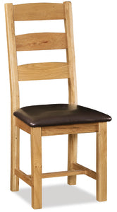 2142KD Slatted Chair With PU Seat KD
