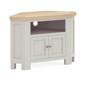 8297 Corner TV Unit With 2 Doors - Stone Grey