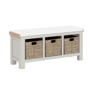 8298 Storage Bench No Cushion - Stone Grey