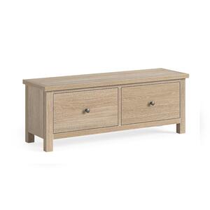 8791 Large 2 Drawer Bench - All Oak
