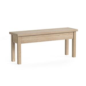 8809 Shallow Storage Bench - All Oak