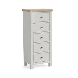 8862 5 Drawer Tall Chest - Stone Grey