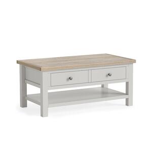 8886 Coffee Table With Shelf - Stone Grey