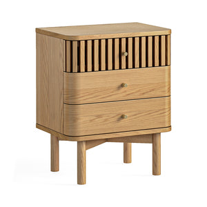 8906 3 Drawer Bedside - Natural
