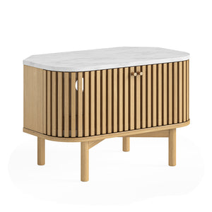 9001 Corner Tv Unit - Marble Top / Natural