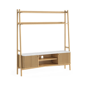 9011 Larder Tv Unit 1650 - Marble Top / Natural