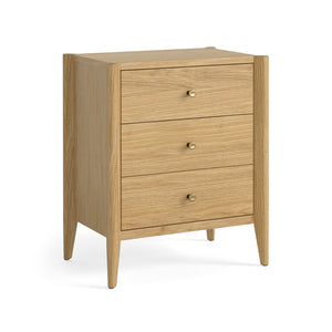 9058 3 Drawer Bedside - Natural