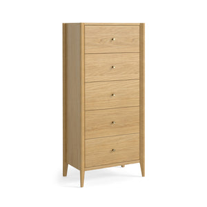 9060 5 Drawer Tallboy - Natural