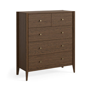 9070 2 Over 3 Drawer Chest - Brown