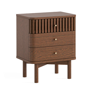 9160 3 Drawer Bedside - Brown