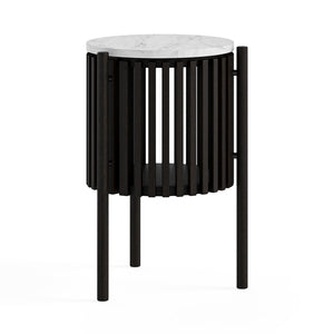 9256 Story Side Table - Marble Top / Black