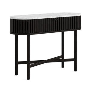 9260 Oval Console Table - Marble Top / Black