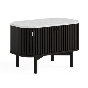 9261 Corner Tv Unit - Marble Top / Black