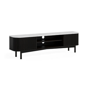 9263 Large Tv Unit - Marble Top / Black