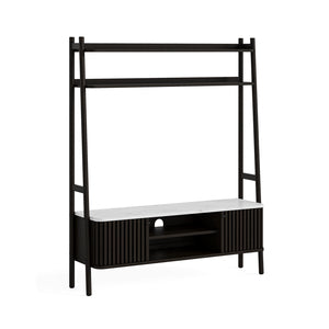 9270 Larder Tv Unit 1370 - Marble Top / Black