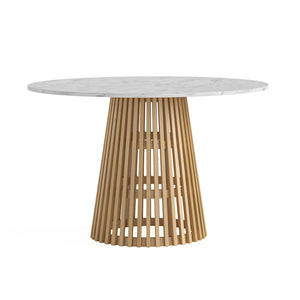 9616 Round Dining Table - Marble Top / Natural