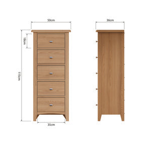 5 Drawer Narrow Chest