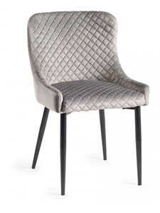 H1001-09-VGY Cezanne - Velvet Fabric Chairs With Sand Black Powder Coated Legs (Pair)