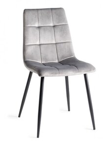 H1010-09-VGY Mondrian - Velvet Fabric Chairs With Sand Black Powder Coated Legs (Pair)