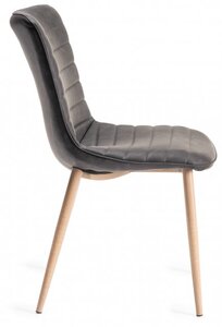 Eriksen - Dark Faux Leather Chairs With Rustic Effect Legs (Pair)